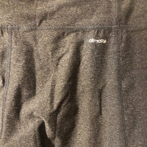 adidas Heather Grey Climalite Workout Capri Pants with Small Logo Detail - Picture 4 of 7